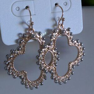 Clover Two-Tone Beaded Earrings